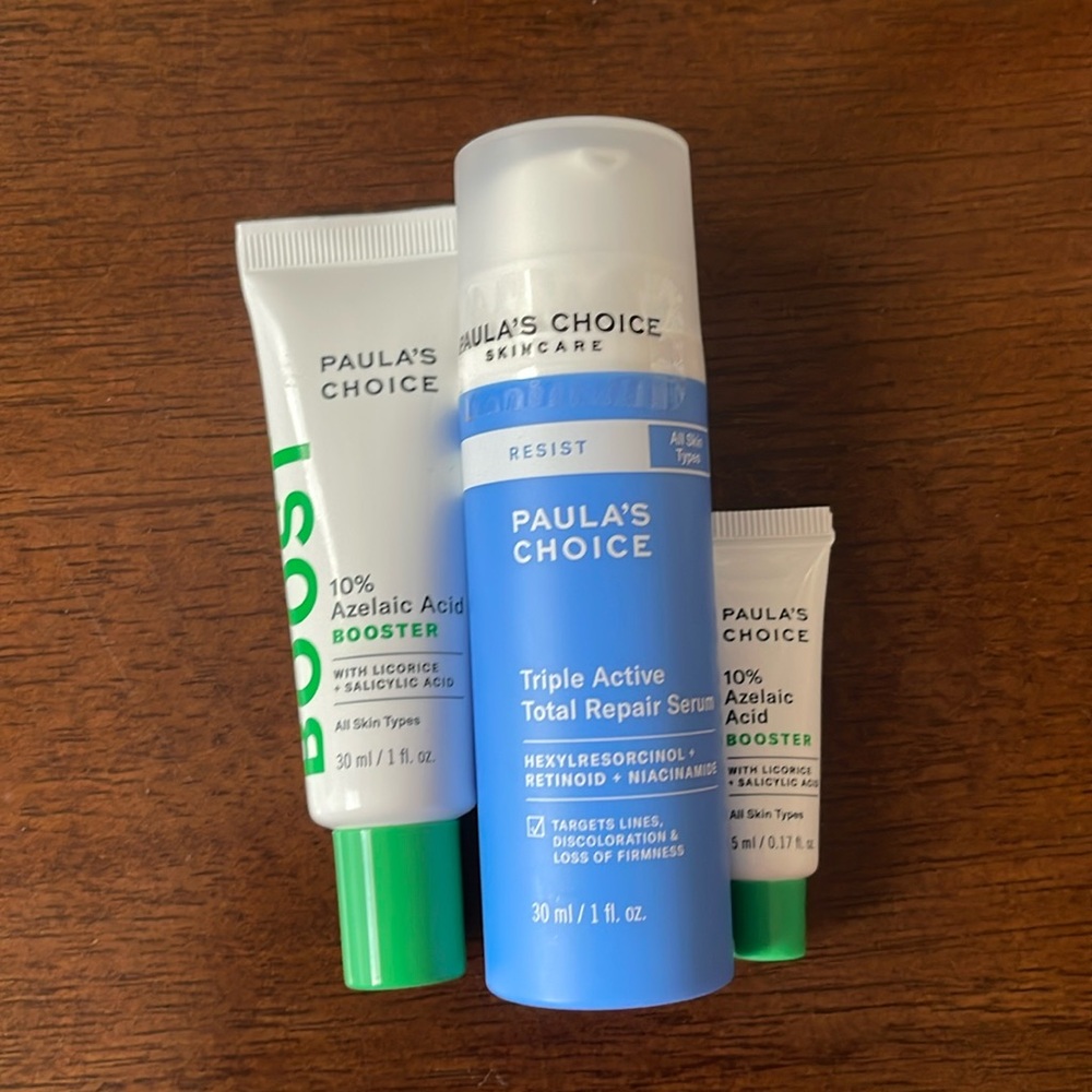 Paula’s Choice Triple Active Repair Serum and Azelaic Acid Booster
